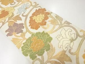 アンティーク　花唐草模様織出し袋帯（材料）